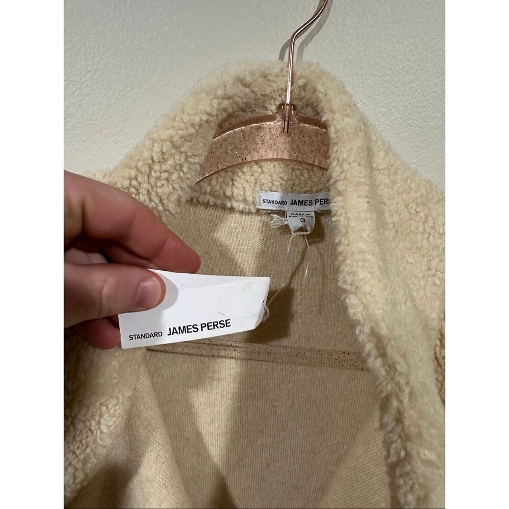 NWT Standard James Perse Shrunken Sherpa Jacket Natural Cream Size 3 (Large) $47 - Picture 6 of 7